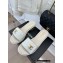 Chanel Gold Heel 3cm Patent Goatskin Mules White 2023