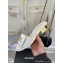 Chanel Gold Heel 3cm Patent Goatskin Mules White 2023