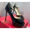 Christian Louboutin Heel 12.5cm Platform 4cm Round Chick Alta Open toe pumps Patent Black