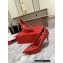 Christian Louboutin Heel 10cm Crystal Around Pumps Patent Red