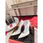 Christian Louboutin Heel 10cm Crystal Around Pumps Patent  White