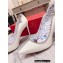 Christian Louboutin Heel 10cm Crystal Around Pumps Patent  White