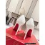 Christian Louboutin Heel 10cm Crystal Around Pumps Patent  White