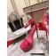 Christian Louboutin Heel 15cm Platform 5cm Ankle Strap Sandals Patent Fuchsia
