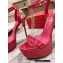 Christian Louboutin Heel 15cm Platform 5cm Ankle Strap Sandals Patent Fuchsia