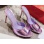 Christian Louboutin Heel 10cm Me Dolly Mules Sandals Metallic Purple