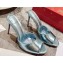 Christian Louboutin Heel 10cm Me Dolly Mules Sandals Metallic Blue