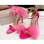 Jimmy Choo Heel 8.5cm/10cm Aveline Sandals Satin Fuchsia with Asymmetric Grosgrain Mesh Fascinator Bows 2023