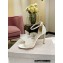 Jimmy Choo Heel 8.5cm/10cm Aveline Sandals Satin White with Asymmetric Grosgrain Mesh Fascinator Bows 2023