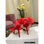 Jimmy Choo Heel 8.5cm/10cm Averly Pumps Satin Red with Asymmetric Grosgrain Mesh Fascinator Bows 2023