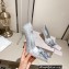 Jimmy Choo Heel 10.5cm/8.5cm/7.5cm Crystal Covered Pointy Toe Pumps/Flats/Mules Silver 2023