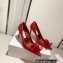 Jimmy Choo Heel 10.5cm/8.5cm/7.5cm Crystal Covered Pointy Toe Pumps/Flats/Mules Red 2023