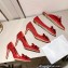 Jimmy Choo Heel 10.5cm/8.5cm/7.5cm Crystal Covered Pointy Toe Pumps/Flats/Mules Red 2023