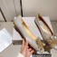 Jimmy Choo Heel 10.5cm/8.5cm/7.5cm Crystal Covered Pointy Toe Pumps/Flats/Mules Gold 2023