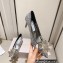 Jimmy Choo Heel 10.5cm/8.5cm/7.5cm Crystal Covered Pointy Toe Pumps/Flats/Mules Black/Silver 2023