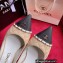 Chanel Chain Grosgrain Flats Lambskin Quilting Beige 2023