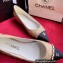 Chanel Chain Grosgrain Flats Lambskin Quilting Beige 2023
