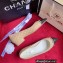 Chanel Chain Grosgrain Flats Lambskin Quilting Beige 2023