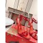 Christian Louboutin Heel 10cm Lipstrass Queen Sandals Patent Red