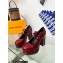 Louis Vuitton Heel 11.5cm Platform 4.5cm Fame Pumps Glazed calf leather Burgundy 2023