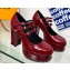 Louis Vuitton Heel 11.5cm Platform 4.5cm Fame Pumps Glazed calf leather Burgundy 2023