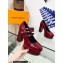 Louis Vuitton Heel 11.5cm Platform 4.5cm Fame Pumps Glazed calf leather Burgundy 2023