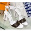 Louis Vuitton Heel 8cm studs Silhouette Sandals in Patent Monogram canvas White 2023