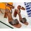 Louis Vuitton Heel 8cm studs Silhouette Sandals in Patent Monogram canvas Brown 2023