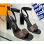 Louis Vuitton Heel 8cm studs Silhouette Sandals in Patent Monogram canvas Black 2023