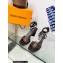 Louis Vuitton Heel 8cm studs Silhouette Sandals in Patent Monogram canvas Coffee 2023