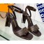 Louis Vuitton Heel 8cm studs Silhouette Sandals in Patent Monogram canvas Coffee 2023