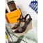 Louis Vuitton Heel 10cm Wedge 6cm Starboard Sandals in Patent Monogram canvas Coffee 2023