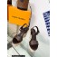 Louis Vuitton Heel 10cm Wedge 6cm Starboard Sandals in Patent Monogram canvas Coffee 2023