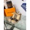 Louis Vuitton Heel 10cm Wedge 6cm Starboard Sandals in Patent Monogram canvas Apricot 2023