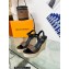 Louis Vuitton Heel 10cm Wedge 6cm Starboard Sandals in Patent Monogram canvas Black 2023