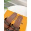 Louis Vuitton Studs Lock It Flat Mules with Strap and Lock Brown 2023