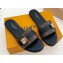Louis Vuitton Studs Lock It Flat Mules with Strap and Lock Black 2023