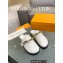 Louis Vuitton Lv Cosy Flat Comfort Clog with Gold Chain White 2023