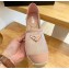 Prada triangle logo Mesh and nappa leather Espadrilles Nude Pink 2023