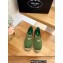 Prada triangle logo Satin Espadrilles Green 2023
