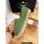 Prada triangle logo Satin Espadrilles Green 2023