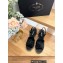Prada Heel 8cm Nappa Leather Espadrilles Wedge Sandals Black 2023