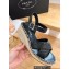 Prada Heel 8cm Nappa Leather Espadrilles Wedge Sandals Black 2023