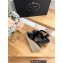 Prada Heel 8cm Nappa Leather Espadrilles Wedge Sandals Black 2023
