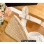 Prada Heel 8cm Nappa Leather Espadrilles Wedge Sandals White 2023