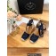 Prada Heel 8cm Espadrilles Wedge Sandals Fabric Dark Blue 2023