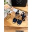 Prada Heel 8cm Espadrilles Wedge Sandals Fabric Dark Blue 2023