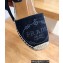 Prada Heel 8cm Espadrilles Wedge Sandals Fabric Dark Blue 2023