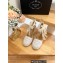 Prada Heel 8cm Espadrilles Wedge Sandals Fabric White 2023