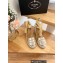 Prada Heel 8cm Espadrilles Wedge Sandals Leather Gold 2023